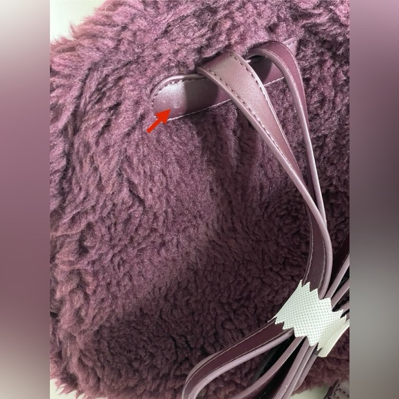 Express Teddy Fabric Plush Zip Up Purple Backpack with Adjustable Straps NWT - Picture 7 of 14